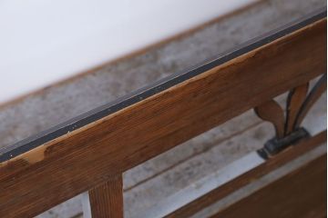 アンティーク家具　イギリスアンティーク 収納ボックス付き!オリジナルペイントの特大ベンチ