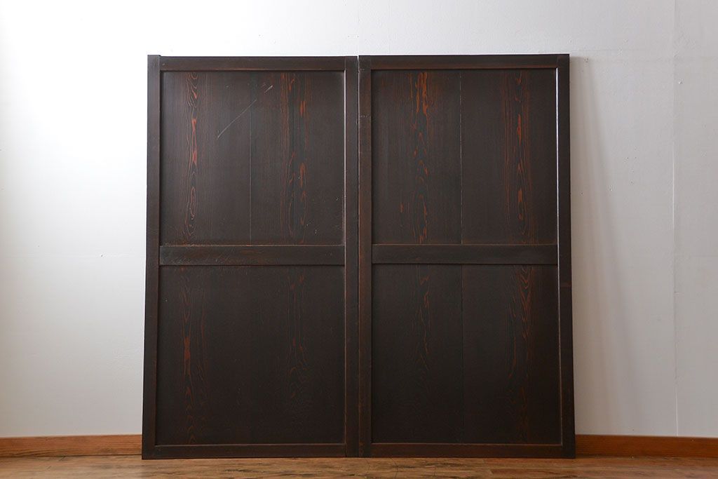 古民具・骨董 味のある帯戸2枚セット(引き戸、抜戸)