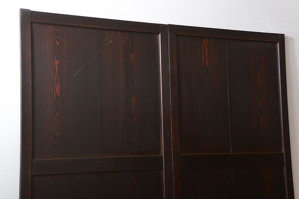 古民具・骨董 味のある帯戸2枚セット(引き戸、抜戸)