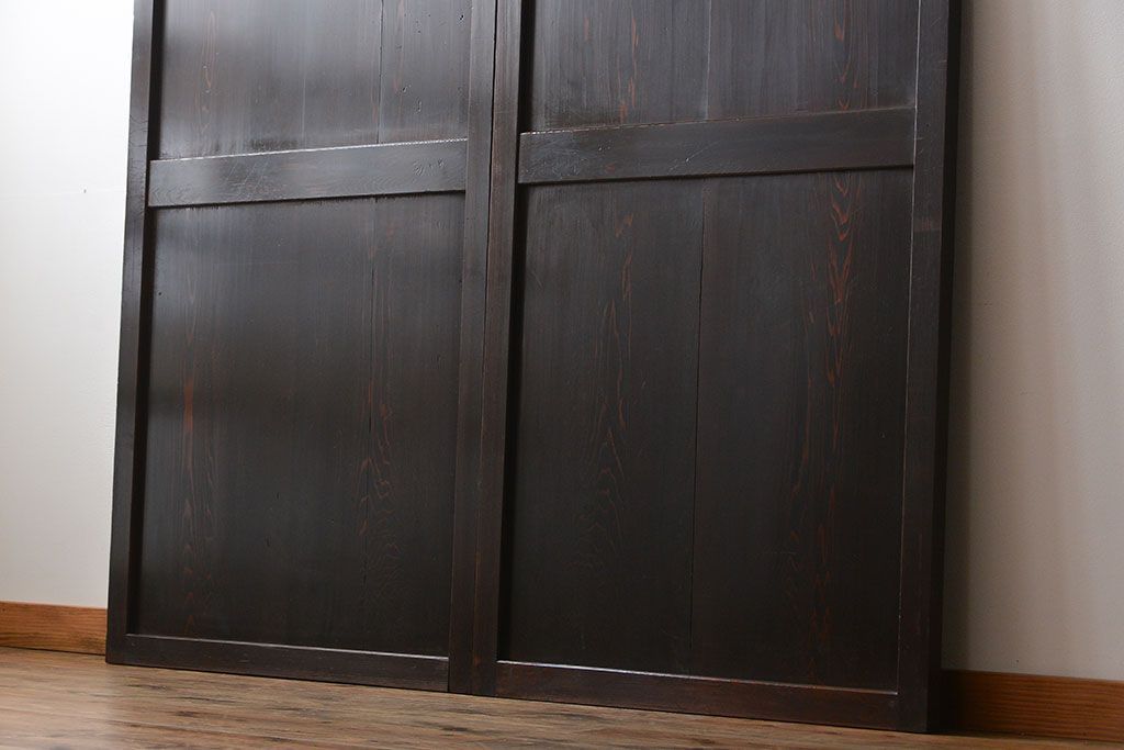古民具・骨董 味のある帯戸2枚セット(引き戸、抜戸)