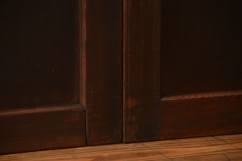 古民具・骨董 味のある帯戸2枚セット(引き戸、抜戸)