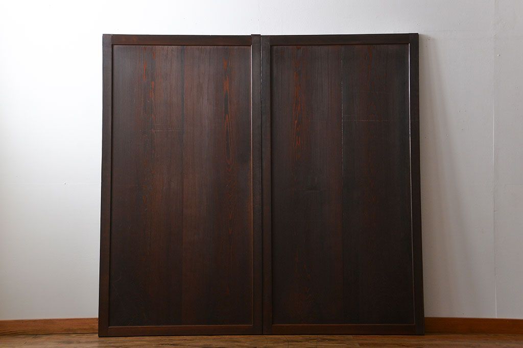 古民具・骨董 味のある帯戸2枚セット(引き戸、抜戸)