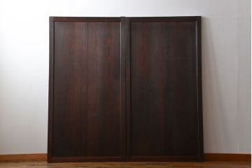 古民具・骨董 味のある帯戸2枚セット(引き戸、抜戸)