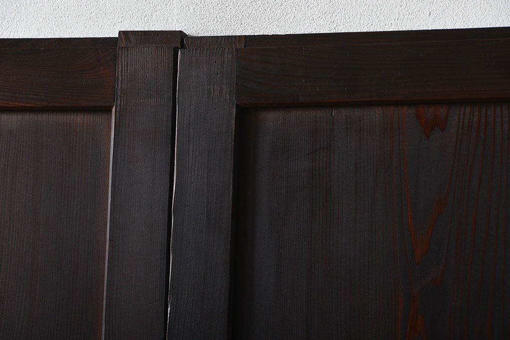 古民具・骨董 味のある帯戸2枚セット(引き戸、抜戸)