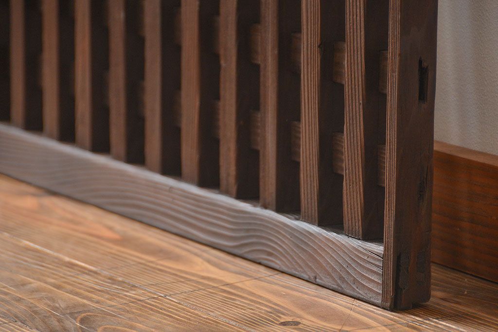 古民具・骨董 シンプルな格子戸(1)(引き戸)