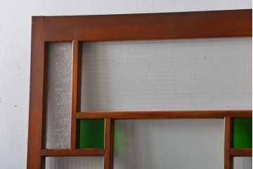 アンティーク 大正ロマン　色ガラス入りの上質な扉(ドア)