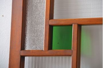 アンティーク 大正ロマン　色ガラス入りの上質な扉(ドア)