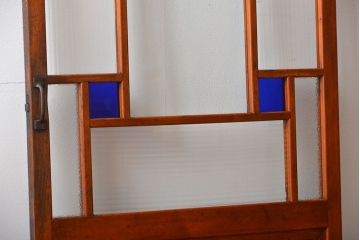 アンティーク 大正ロマン　色ガラス入りの上質な扉(ドア)