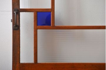 アンティーク 大正ロマン　色ガラス入りの上質な扉(ドア)