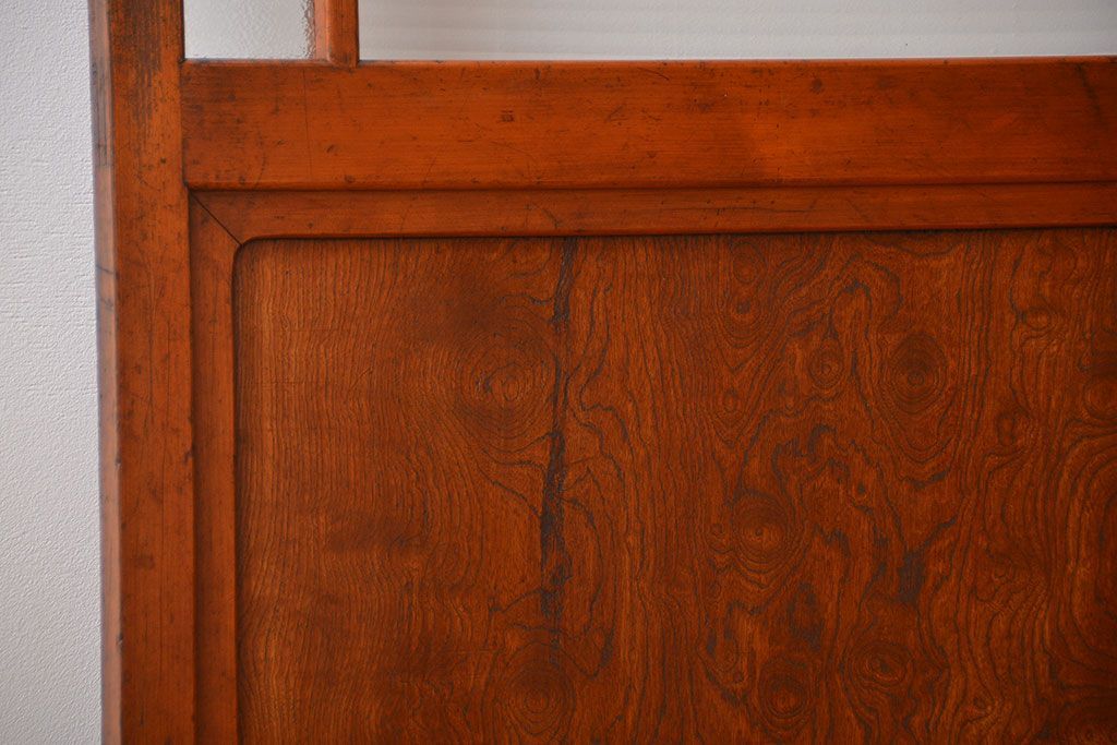 アンティーク 大正ロマン　色ガラス入りの上質な扉(ドア)