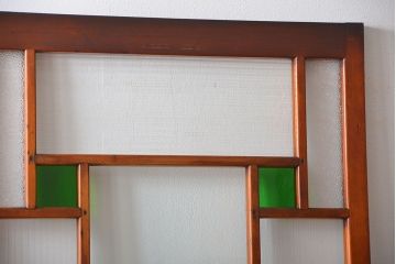 アンティーク 大正ロマン　色ガラス入りの上質な扉(ドア)