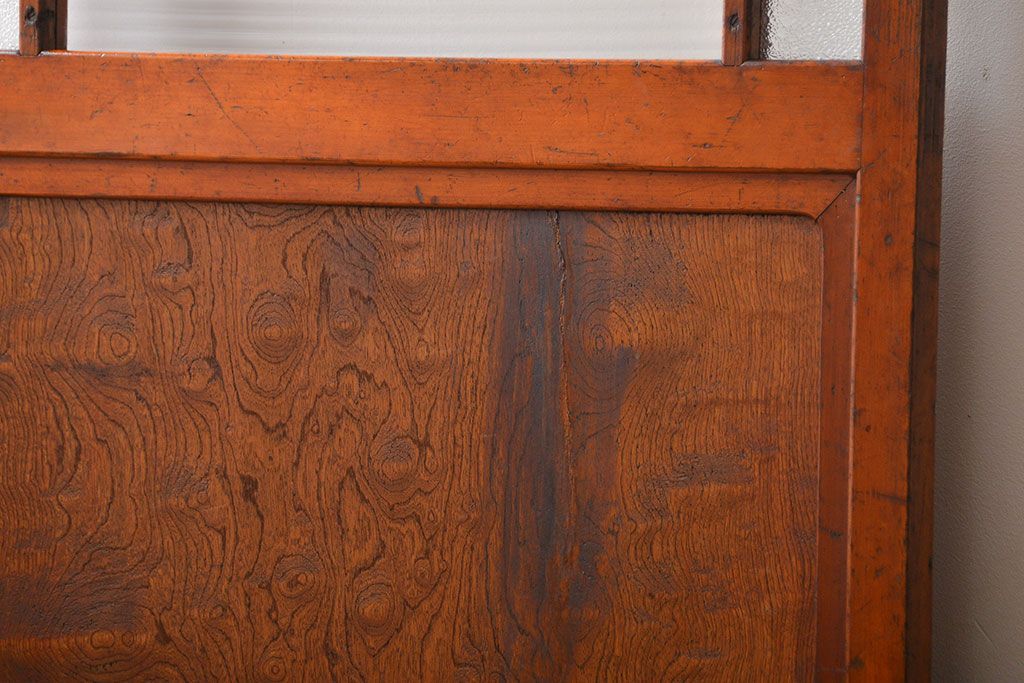 アンティーク 大正ロマン　色ガラス入りの上質な扉(ドア)