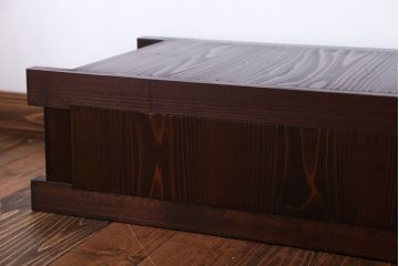 アンティーク家具　古民具・骨董 5杯引き出し　横長ローボード(1)(置き床、置床、水屋箪笥、テレビ台、キャビネット、収納棚)