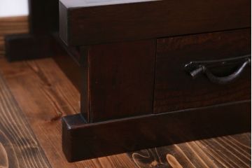 アンティーク家具　古民具・骨董 5杯引き出し　横長ローボード(2)(置き床、置床、水屋箪笥、テレビ台、キャビネット、収納棚)