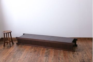 アンティーク家具　古民具・骨董 5杯引き出し　横長ローボード(2)(置き床、置床、水屋箪笥、テレビ台、キャビネット、収納棚)