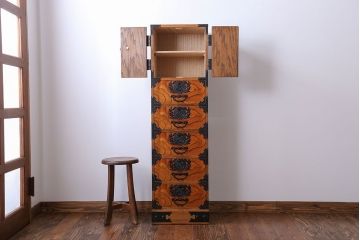中古　民芸縦長引き出し