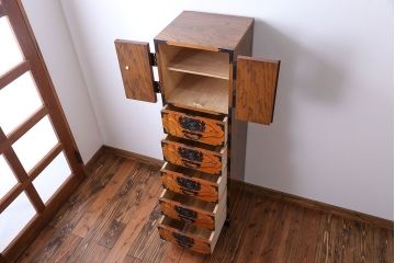 中古　民芸縦長引き出し