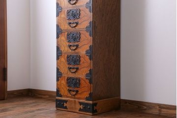 中古　民芸縦長引き出し