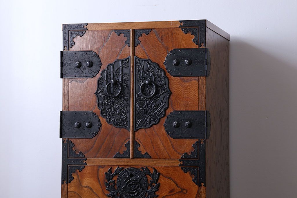 中古　民芸縦長引き出し