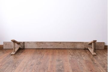 アンティーク家具　フランスアンティーク　オーク材のロングベンチ(2)(長椅子)