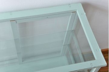 アンティーク家具　アンティーク 引き出し付きペイントガラスケース(ショーケース)