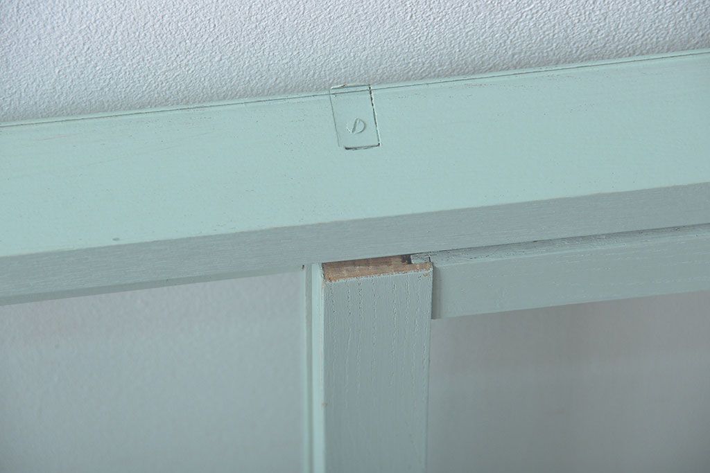 アンティーク家具　アンティーク 引き出し付きペイントガラスケース(ショーケース)