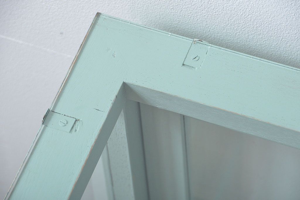 アンティーク家具　アンティーク 引き出し付きペイントガラスケース(ショーケース)