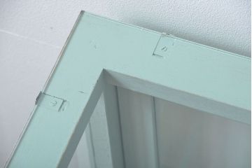 アンティーク家具　アンティーク 引き出し付きペイントガラスケース(ショーケース)