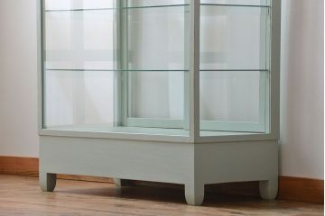 アンティーク家具　アンティーク 引き出し付きペイントガラスケース(ショーケース)