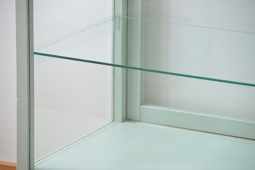 アンティーク家具　アンティーク 引き出し付きペイントガラスケース(ショーケース)