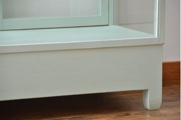 アンティーク家具　アンティーク 引き出し付きペイントガラスケース(ショーケース)