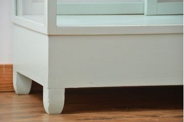 アンティーク家具　アンティーク 引き出し付きペイントガラスケース(ショーケース)