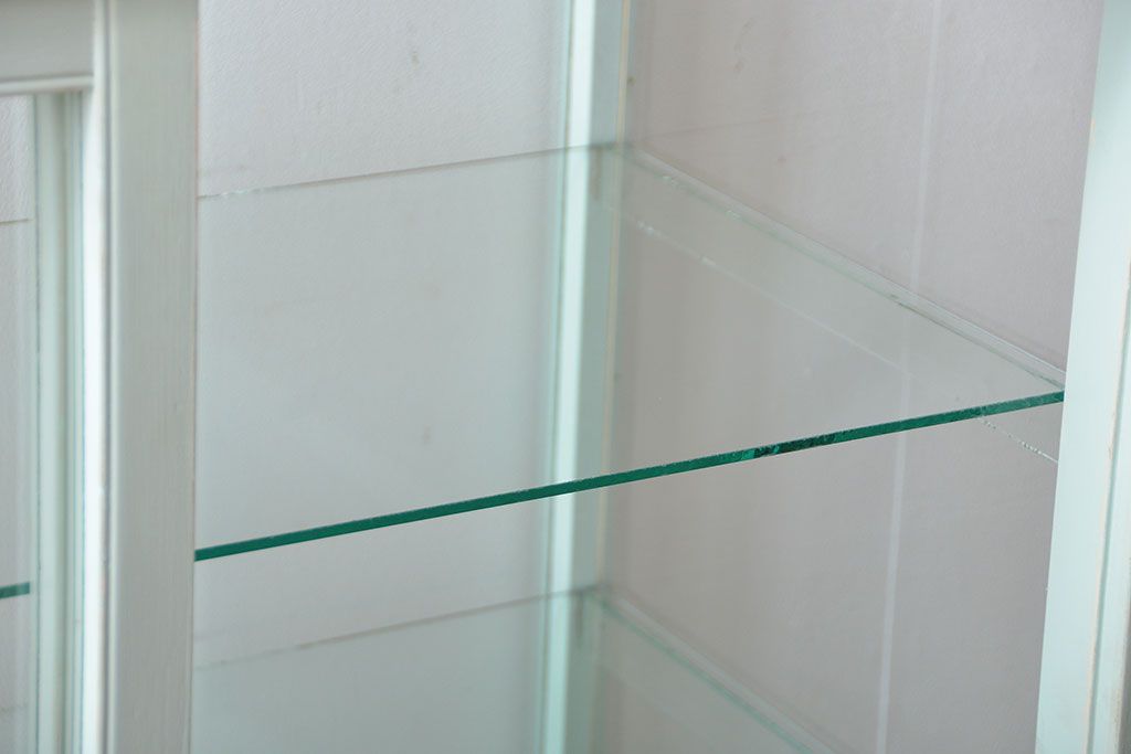 アンティーク家具　アンティーク 引き出し付きペイントガラスケース(ショーケース)