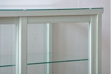 アンティーク家具　アンティーク 引き出し付きペイントガラスケース(ショーケース)