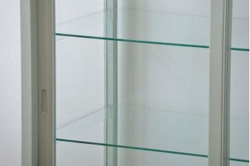 アンティーク家具　アンティーク 引き出し付きペイントガラスケース(ショーケース)