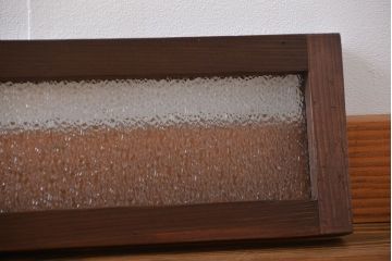 昭和レトロ ダイヤガラスのモダンな明り取り(ガラス欄間、窓)