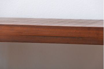 レトロ家具　昭和レトロ 天板一枚板　古材を使った鉄脚ベンチ(1)