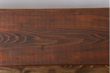 レトロ家具　昭和レトロ 天板一枚板　古材を使った鉄脚ベンチ(2)