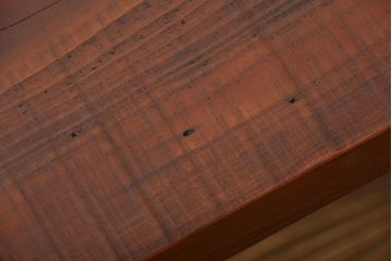 レトロ家具　昭和レトロ 天板一枚板　古材を使った鉄脚ベンチ(2)