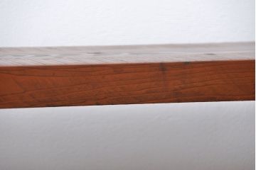 レトロ家具　昭和レトロ 天板一枚板　古材を使った鉄脚ベンチ(2)