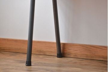 レトロ家具　昭和レトロ　天板一枚板　古材を使った鉄脚ベンチ(3)