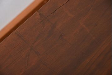 レトロ家具　昭和レトロ　天板一枚板　古材を使った鉄脚ベンチ(4)
