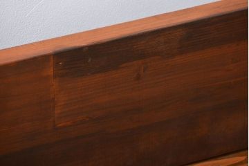 レトロ家具　昭和レトロ　天板一枚板　古材を使った鉄脚ベンチ(4)