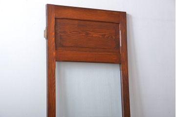 昭和レトロ　総タモ材!気泡ガラス入りアンティークドア