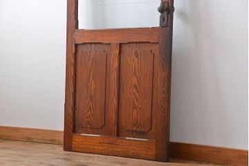 昭和レトロ　総タモ材!気泡ガラス入りアンティークドア