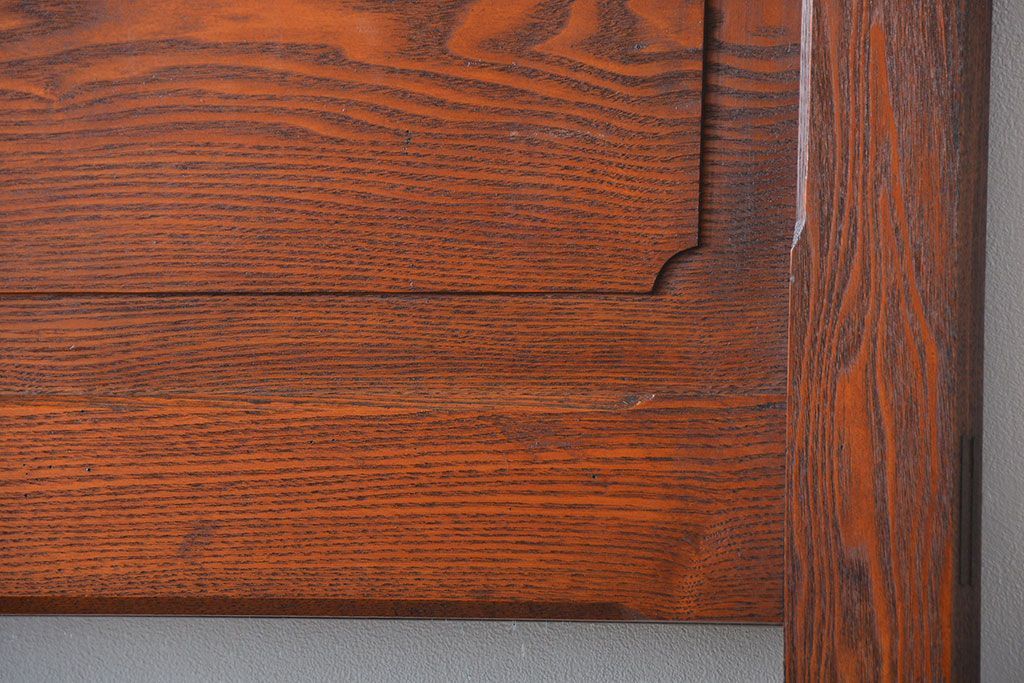 昭和レトロ　総タモ材!気泡ガラス入りアンティークドア