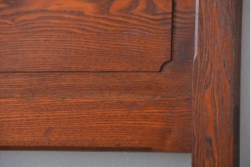 昭和レトロ　総タモ材!気泡ガラス入りアンティークドア