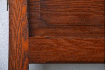 昭和レトロ　総タモ材!気泡ガラス入りアンティークドア