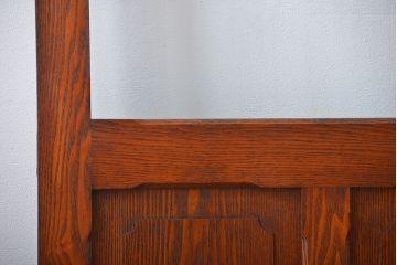 昭和レトロ　総タモ材!気泡ガラス入りアンティークドア