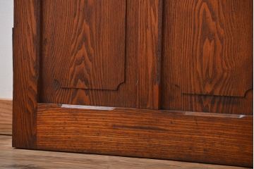 昭和レトロ　総タモ材!気泡ガラス入りアンティークドア